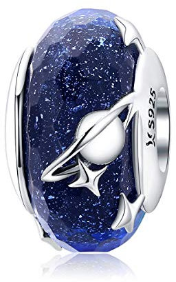 Stern Murano Glas Perlen für Pandora Armbänder, 925er Sterlingsilber Anhänger, Geburtstagsgeschenk für Mama Schwester Freundin