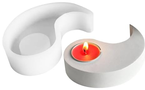 Kerzenhalter Form Set - Silikon Kerzenhalter Form, Flexibler Teelichthalter | Yin und Yang Silikon Zement Kerzengefäß Antihaft Kerzenhalter Formen für Home Bar Dekoration