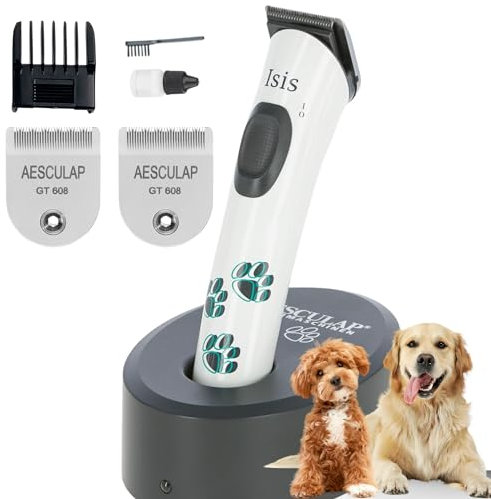 Agrarzone Edition Isis Pfotentrimmer für Hunde - mit Ersatz Scherkopf - Vibrationsfreie und leichte Hundeschermaschine für feine Detailarbeiten - Hundepfoten Trimmer extra leise