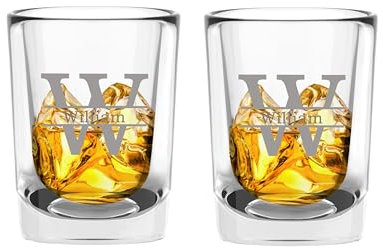 Pekdi Vasos de chupito personalizados Vasos de chupito de whisky personalizados, Vasos de chupito con monograma grabado, Vasos de chupito de padrinos de boda