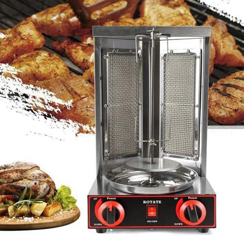 Eastnmythet Máquina de Kebab de asador Vertical a Gas, máquina de asador de Pollo, Parrilla de Horno de asador Vertical para Restaurante, Cocina casera