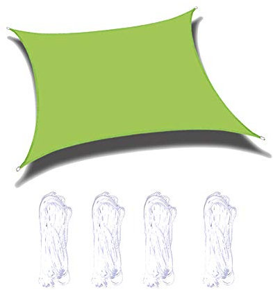 Voile d'ombrage imperméable et anti-UV pour jardin, terrasse, arrière-cour avec tonnelle, pergola, 3 x 5 m, vert