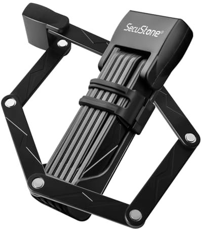 Lucchetto Bici, Lucchetto Pieghevole per Bicicletta, Robusto Antifurto, Lucchetto per Bicicletta ad Alta Sicurezza con Supporto per Bici da Trekking, E-bike, MTB, Bici da Corsa, Moto