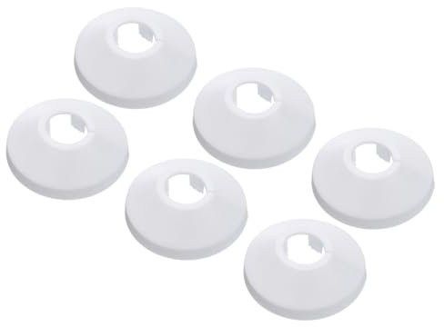 PATIKIL Water Pipe Cover Decoration Fit 0.47/12mm, 6Pcs Flange Water Pipe PP Plastic Escutcheon Plate Collar Drain Line Cover Radiator for Wall Pipe Tube Decor, White