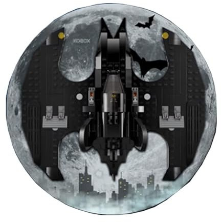 HCAEIOFJ Clear Acrylic Display Case for Lego DC 76265: Batman Batwing, Round Wall Mount