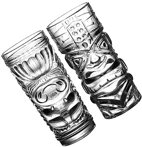 OFFSCH 2stücke Kreative Gläser Transparente Trinkgläser Für Cocktails Säfte Wasser Tiki Design Für Bar Und Tischdekoration