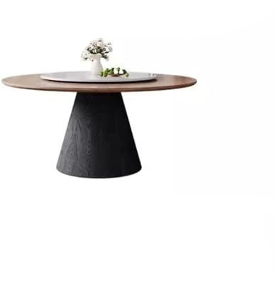 Mesa de comedor redonda grande de madera maciza con tocadiscos de estilo nórdico retro moderno para apartamentos pequeños, mesa de comedor para el hogar (120 x 75 cm)