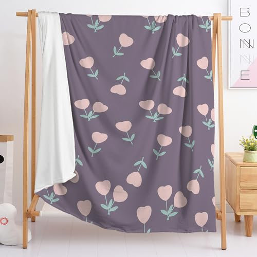 Plaid Coeur Rose Vert Plaid Polaire Enfant Flanelle Jete de Canape Doux Couverture Polaire Quatre Saisons Plaid pour Canapé Plaide Lavable Plaid Canape Couverture de Lit 150x200cm
