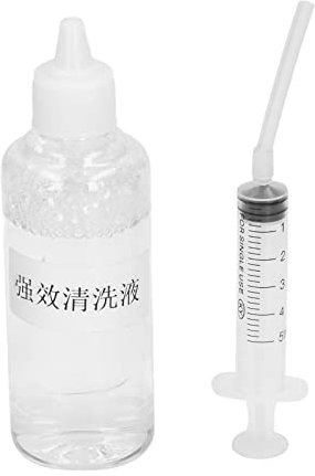 Tintenreinigungslösung, Starke Auflösungsfähigkeit, Düsenfarbstoff-Reinigungsflüssigkeit mit Spritze für Tintenstrahldrucker, Anwendbar für die Wartung der Druckerdüsen