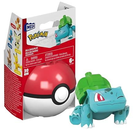 Pokemon Mega Construx Poke Ball 30-Piece Building Set | Bulbasaur