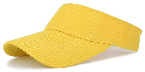 HERUAI Kids Sun Visor Hat for 4-10Y Boys Girls Summer Sport Beach Cap Adjustable Golf Tennis Sun Visor Cap Yellow