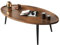 50er moderner Holz Nussbaum Couchtisch Nisttisch für Wohnzimmer, Zuhause, Büro, Sofa Couchtisch Oval Teetisch Mitteltisch für Café