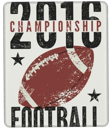 ASKFNASDKMFN American Football typografisches Vintage-Poster, Mauspad, genähte Kanten, rutschfestes Gummi, 20 x 24 cm