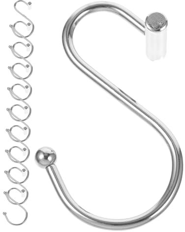 GLEAVI 24piezas Ganchos De Cortina De Hierro Tipo Soportes para Drapeado Accesorios Fáciles De Instalar y Retirar Diseño Elegante y