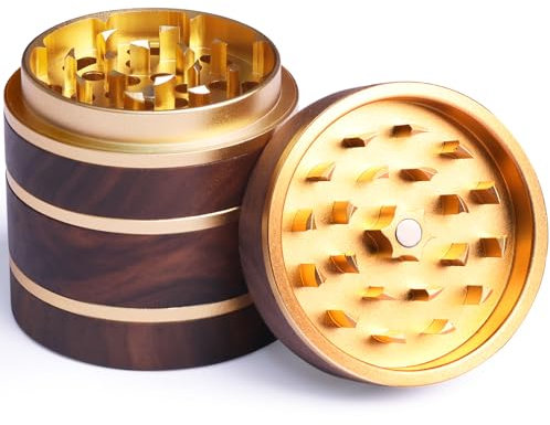 Molinillo de especias de madera, colector de polen, color dorado