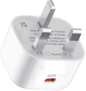 45W Super Fast USB C Charger Plug for Samsung Galaxy S25 Ultra/S25 Plus/S24 Ultra/S23 FE/S22 S21,A56 5G/A55 A54 A53 A36 A35 A34 A26 A25 A15 A16,Tab S9 S8,Z Fold Flip 4 5 6 UK Charging Phone Adapter