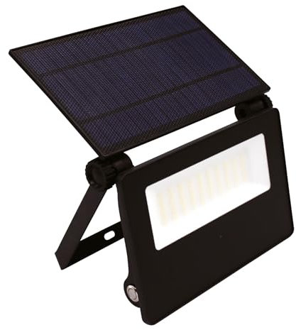 Suprema, Proiettore Solare con Sensore di Movimento PIR, Faretto LED da Esterno, IP65, ABS, Alluminio, Vetro, 2 Modalità Luce, Autonomia 120 Cicli, Accessori Inclusi