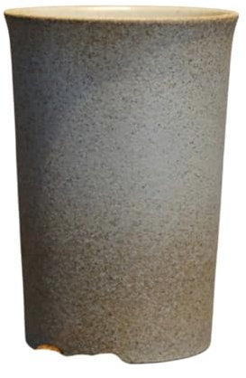 HUMOCHUSON Porcelana Jarra De Cerveza De Cerámica Retro De 350 Ml, De Gres, Con Asa De Fácil Agarre, Color Piedra, Sin Asa.