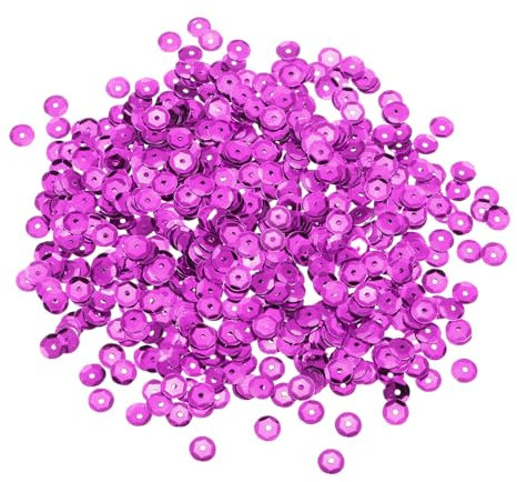 sourcing map Lose Pailletten, 8 mm, silberfarbene Rückseite, Stickerei-Pailletten für Schmuckherstellung, Handwerk, Nähen, Pflaumenrot, 2200 Stück