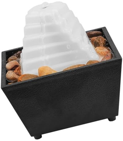 ULTECHNOVO Fuente De Mesa Zen con Cascada y Luz Led Ornamento De Agua Relajante Pequeño para Interiores Fuente De Agua Sobremesa Creativa para Decoración De Hogar y Oficina