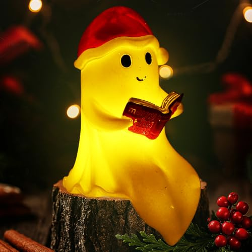 Byffoer Ghost Swing Lamp- Niedliche Geister -Leselampe- Weihnachtstag Deko Led gespenster Lampe, ghosts Reading Book Lamp, Weihnachtstag-Dekoration FüR Leser Und Buchliebhaber, schlafzimmer deko