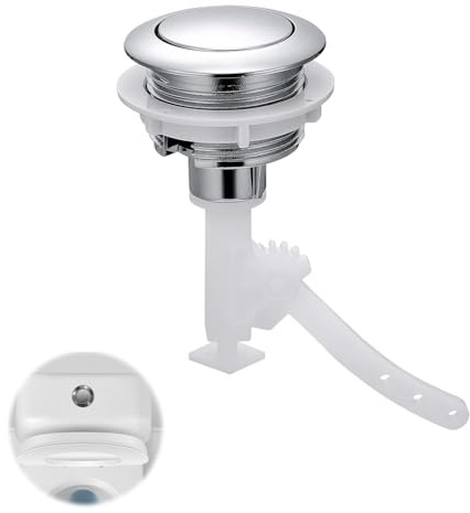Toilet Flush Button, Standard 38mm General Single Flush Push Button for Toilet Flush Systems, Easily Water Tanks Repair, Quality Electroplated, Simple Structure, Quick Installation, Save Water