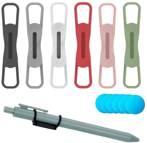 COYUN 6 Stück Stifthalter Magnetisch, Tragbarer Stifthalter Silikon Magnet Bleistifthalter Clip Magnetic Pen Holder Magnetischer Stiftehalter Büro Zubehör für Metalloberflächen(6 Farben)