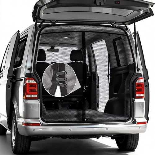 YGYQZ Moskitonetz Magnetisch für VW T5 T6 Heckklappe mit Reißverschluss | Magnet-Montage, vollflächige & lückenlose Abdeckung, Insekten- & Sonnenschutz, atmungsaktiv, weich, ideal für Camping.