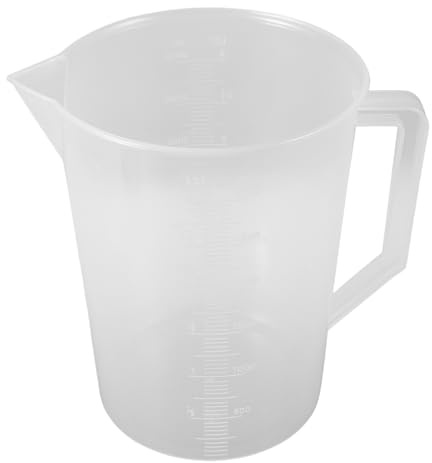 NUOBESTY Plastic Graduated Measuring Cup Easy Pouring and Cleaning 3000ml Sturdy Liquid Dispenser Beaker with Wide Mouth and Handle for Lab and Kitchen Use