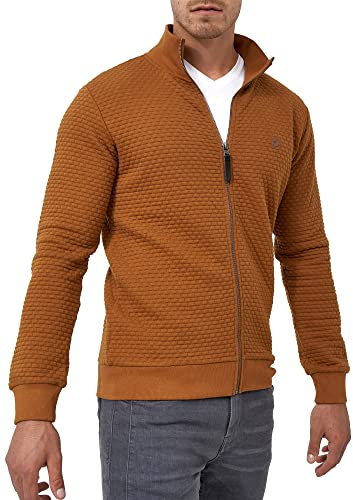 Indicode Herren Bermie Sweatjacke Cardigan mit Stehkragen & Reisverschluss | Moderne Sweatjacke mit Stehkragen und bequemer Passform, Cardigan, Freizeitjacke, Zip Jacke, Herrenstrickjacke für Männer