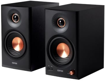 Edifier MR4.5 Bi-amped Studio Monitor, 80W RMS Bookshelf Speakers - Black | 4.5 Woofer 1 Silk Tweeter Hi-Res Audio Bluetooth 6.0 LDAC XLR/TRS/RCA/AUX Input Music Production Video Editing Home Audio