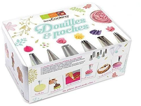 Coffret à pâtisserie - 6 douilles inox et poches jetables