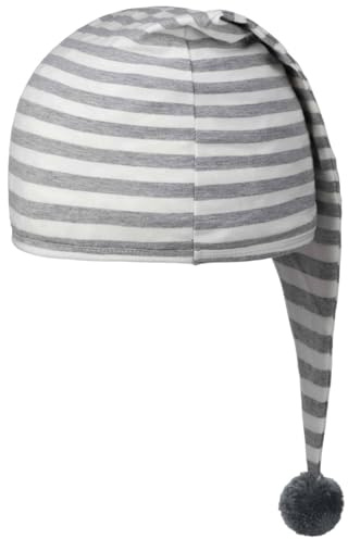 Hatshopping Lipodo Sleeping Cap (22' Long) Men/Women | Nightcap Made from Cotton | with a Pompom | Pointed Cap for Sleeping at Night | Light Grey