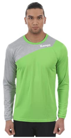 Kempa Herren Herren Langarmshirt Core 2.0 Langarmshirt, Hope grün/Dark grau melan, S, 200224207