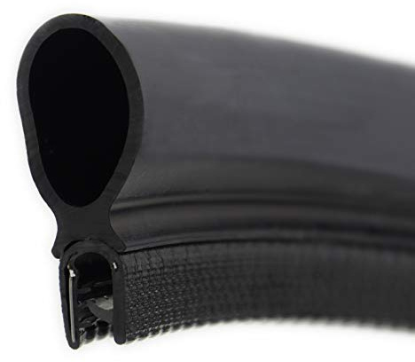 SMI-Dichtungsprofil DO33 für 2-4mm PVC mit Stahleinlage/EPDM Vollgummi selbstklemmend ohne Kleber - Kantenschutz mit Dichtung oben, Kantenschutzdichtprofil für Auto, Kofferraum (1 m)