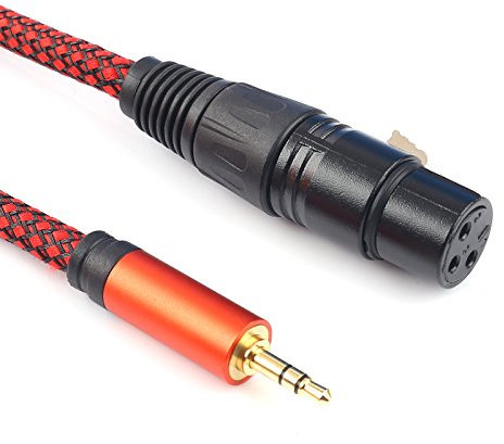 SiYear Câble microphonique asymétrique 3,5 mm mini jack 1/8 TRS mâle vers XLR femelle pour smartphone vers table de mixage stéréo, ligne microphonique d'ordinateur,Microphone Cable (10FT)