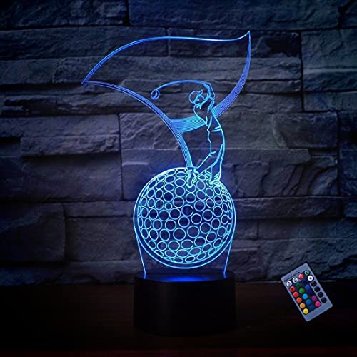 Kreative 3D Golf Nacht Licht 16 Farben Andern Sich Fernbedienung USB-Strom Touch Schalter Dekor Lampe Optische Täuschung Lampe LED Lampe Tisch Kinder Brithday Weihnachten Geschenke