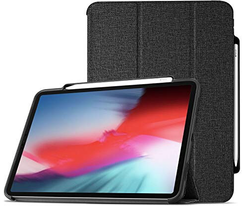 ProCase Smart Case for iPad Pro 11 Inch - Pencil Holder & Charging, Slim Stand Folio - Black