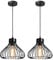 iDEGU 2 Piezas Lámparas de Techo Industriales Lámpara Colgante Estilo Vintage 23cm Pantalla de Metal en Forma de Jaula Negra Luz Colgante para Cocina Comedor Salón Bar Pasillo Restaurante (# Negro)