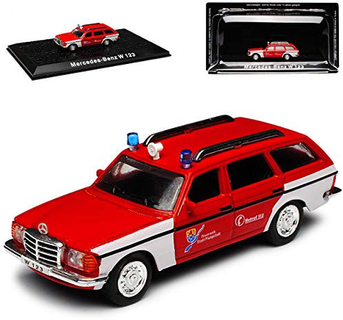 Mercedes-B W123 230TE E-Klasse Kombi T-Modell Rot Feuerwehr 1975-1986 1/72 Atlas Modell Auto