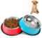 SUOXU Stainless Steel Dog & Cat Bowls - Non-Slip, Small Pet Food & Water Bowls Pack of 2