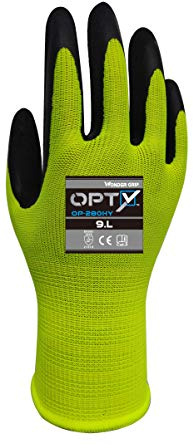 Wonder Grip OP-280HY Opty - Arbeitshandschuh mit Latexbeschichtung, Latex-Montagehandschuh, Handschuh, Schutzhandschuh, Anti-Rutsch; XL / 10