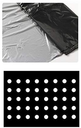 æ— Toile de paillage en Plastique Noir pour Jardin - Membrane PE - Bâche de Sol avec Trous de Plantation - Film Plastique pour Potager et Plantes, 10 x 1.35m