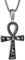 HZMAN Edelstahl große Ankh Kreuz Anhänger Halskette altägyptischen Hieroglyphen Symbol 22 + 2 Zoll Kette (Silber groß)
