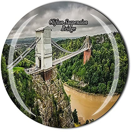 Clifton Kühlschrankmagnet mit Brücke und Bristol England, Souvenir, Geschenk, Kristall-Magnetaufkleber