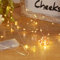 Sunniu Lichterkette Batterie, 2 Stück 5m 50 LED Warmweiß außen Lichterketten für Weihnachten, Schlafzimmer, Party, Hochzeit