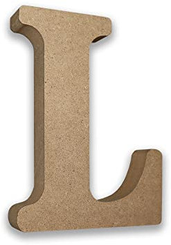 Habercrafts MDF Letter L (Large 13cm High x 2cm Deep) - Large Free Standing Wooden Letters - MDF Letters for Crafts Personalised Names & Decor