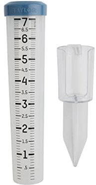 Taylor Precision Products 5293501 pluviómetro, Transparente y Verde Azulado