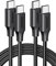 UGREEN USB C Kabel 100W 2 Stück Ladekabel USB C auf USB C 5A/20V PD 3.0 PPS kompatibel mit iPhone 16/15, M3 MacBook Pro/Air, iPad Pro/Air 2024, Galaxy S24 Ultra, A55, Pixel 9/8 Steam Deck usw. (0.5M)