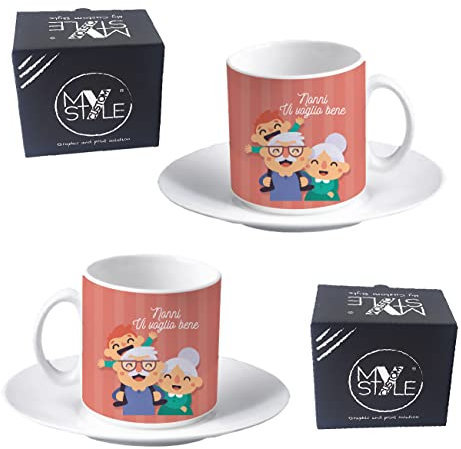 My Custom Style 2 tazzine Espresso con piattino#Nonni-Nonni#